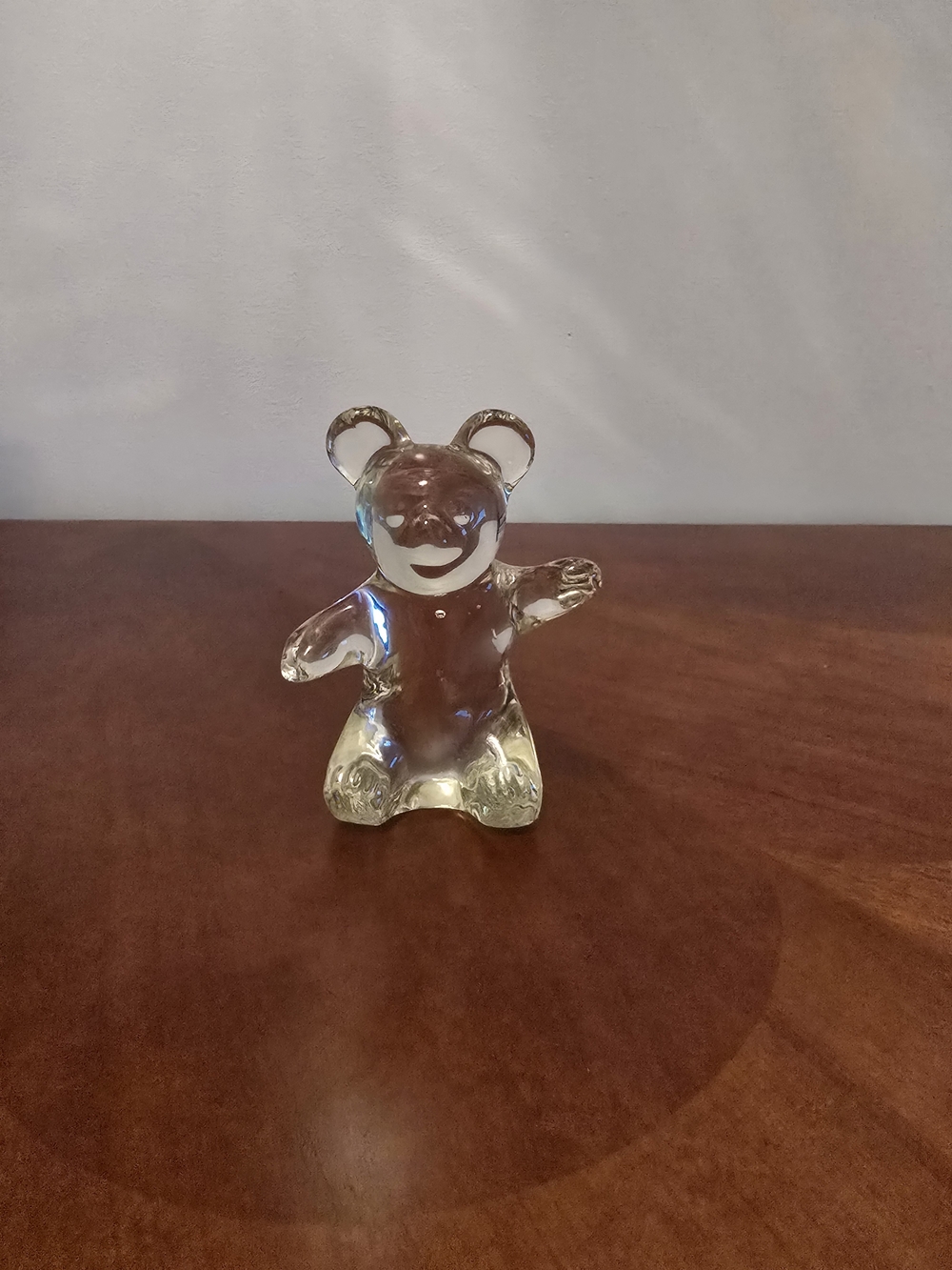 Vintage Murano-Style Hand-Blown Glass Teddy Bear Figurine